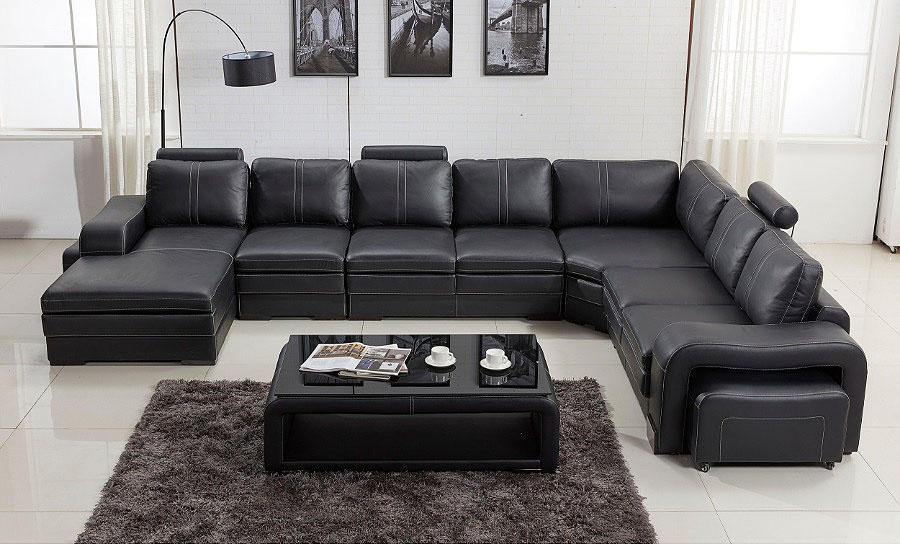 Janice - U Leather Sofa Lounge Set